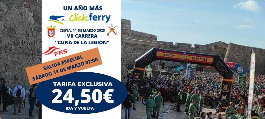 Imagen de Ferry Ceuta "Cuna de la Legión" Viaja con Clickferry y FRS por solo 24,50€ I/V